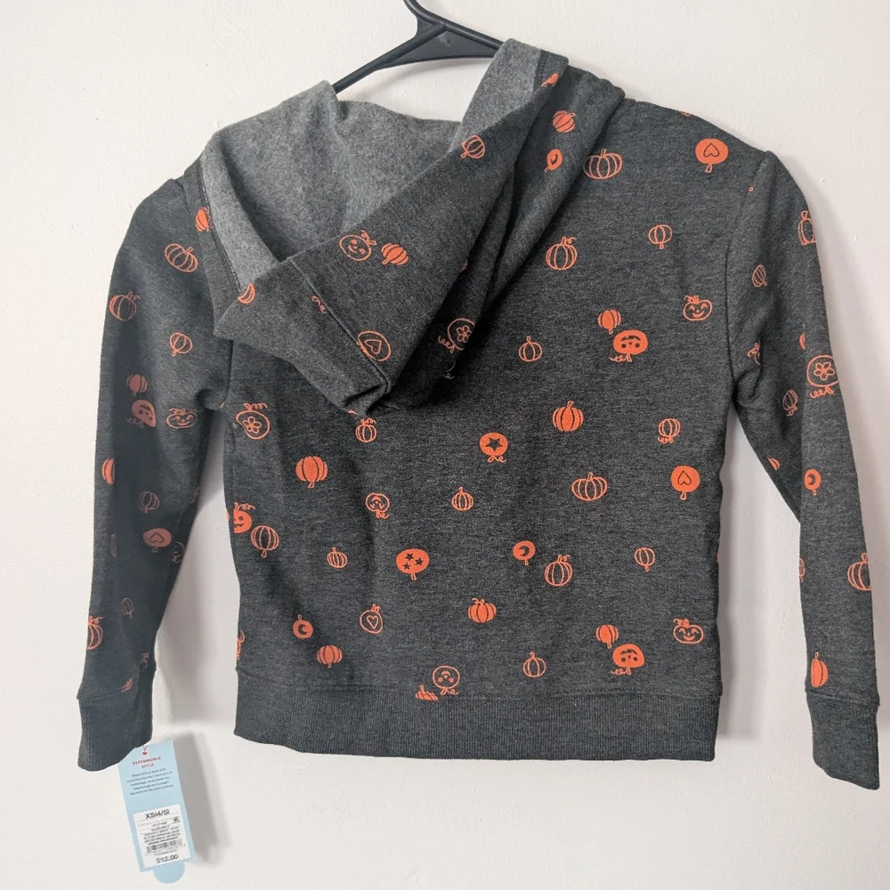 Cat & Jack Girls Halloween‎ Pumpkin Fleece Jacket Size XS NWT